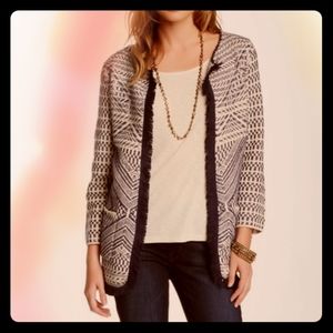 NWOT Lucky Brand Boho Embroidered Fringe Sweater